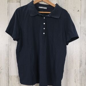 Lee Riders Navy Blue Fitted 5 Button Polo Shirt Size 1X